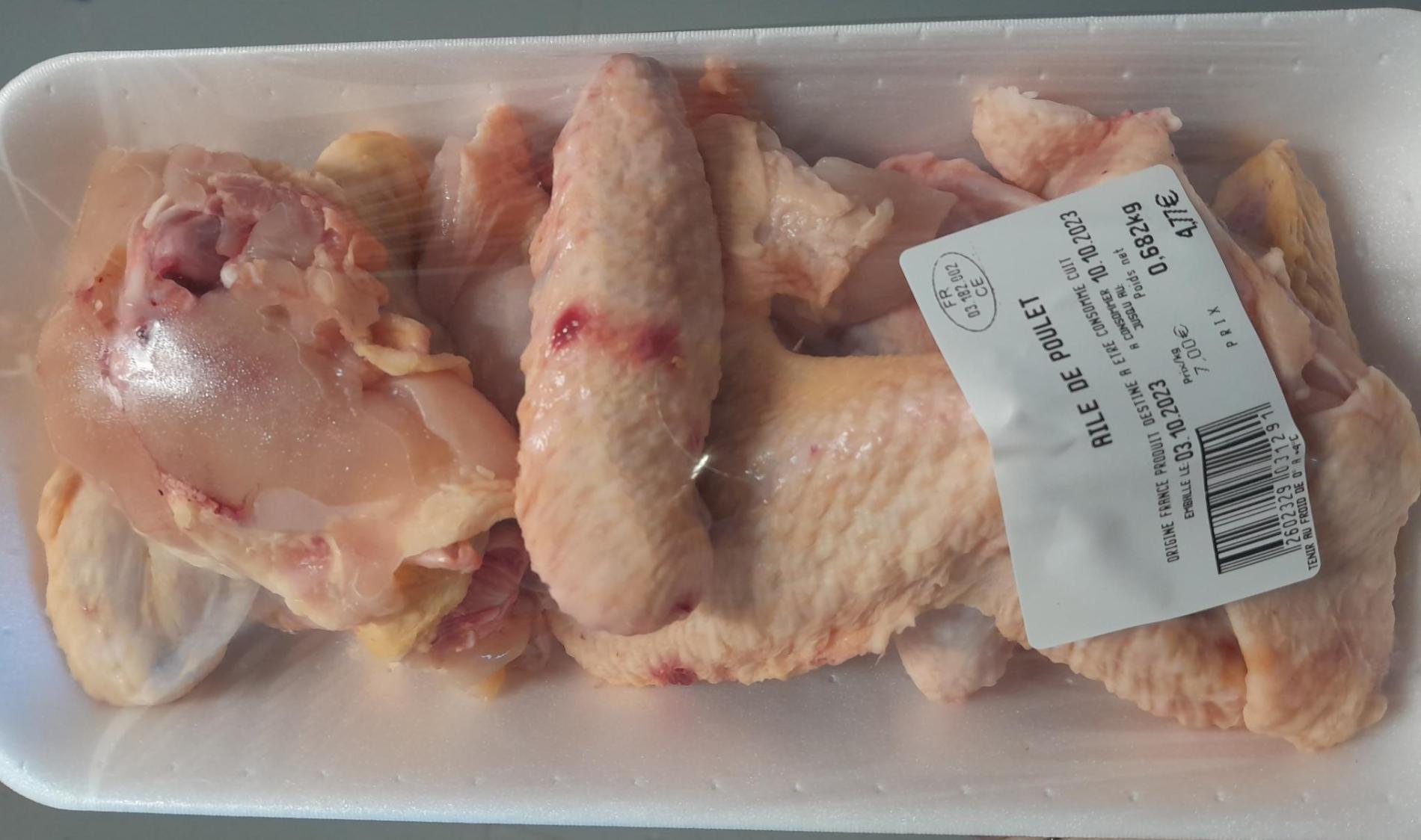 Ailes de poulet  x6 (environs 650 gr)